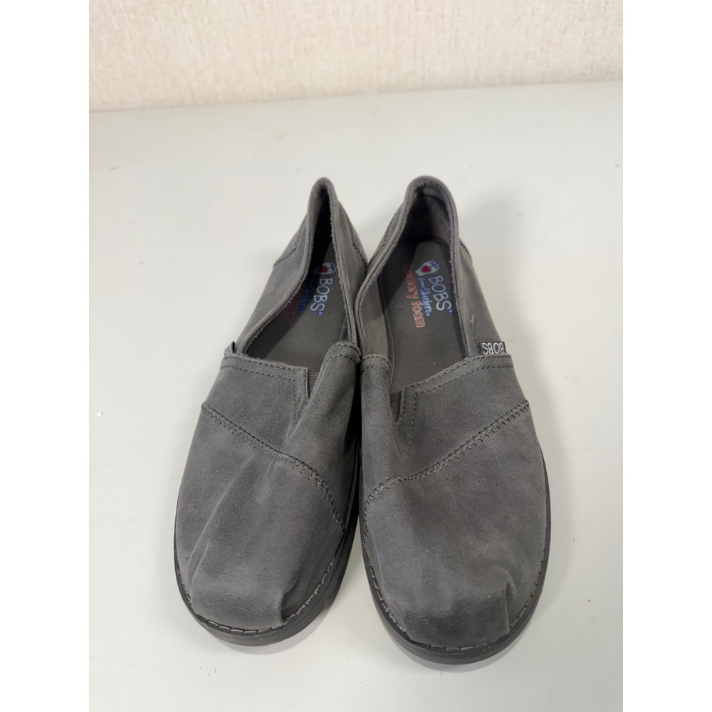 Skechers BOBS Chill Luxe Gray Faux Fur Lined Slip On Shoes 113352 Womens 9 - Picture 3 of 9